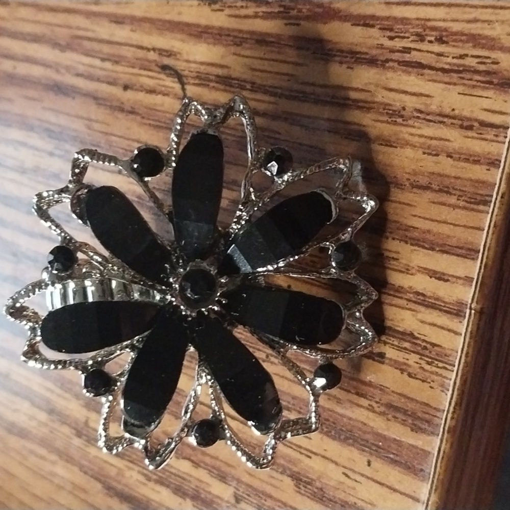 Glass stretch ring black